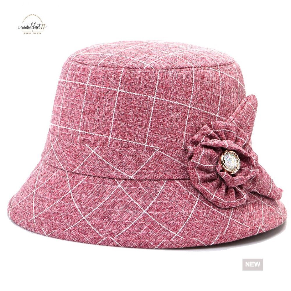 Foldable Cotton Linen Bucket Hat for Women One Size Fits All